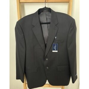 Chaps Black Men's Blazer Sport Suit Coat Size 44 Short 2 Button 100% Wool NWT